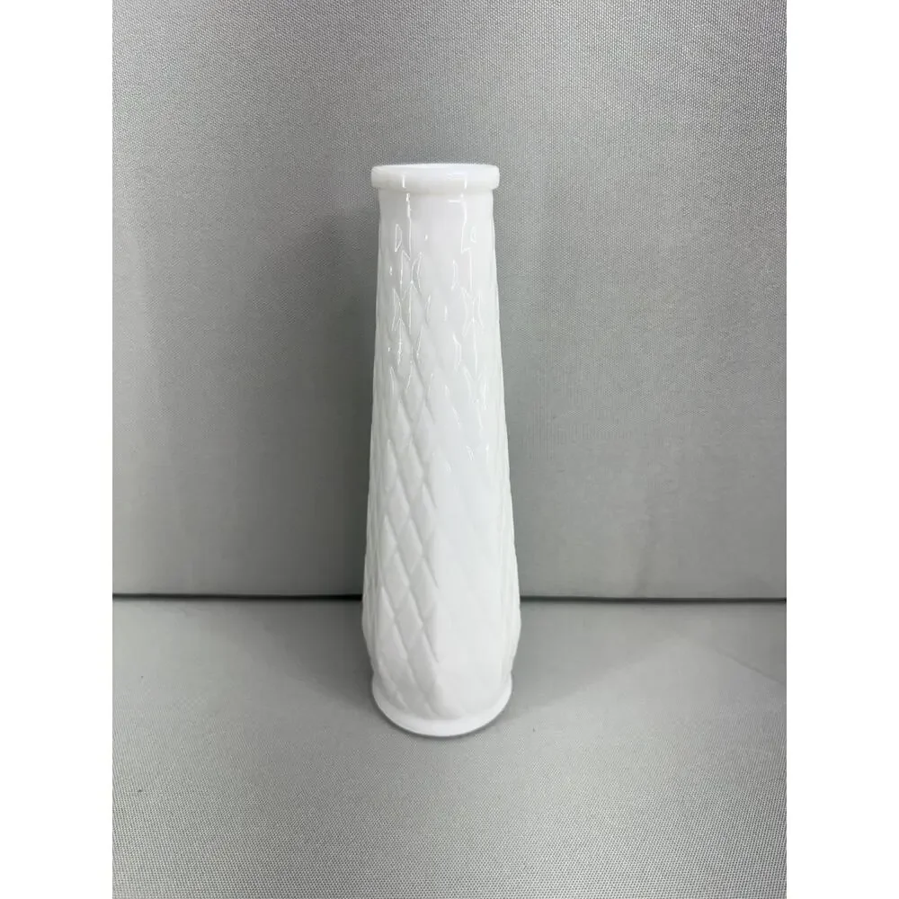 Vintage White Milk Glass Bud Vase 8.5